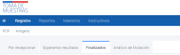 Muestras finalizadas
