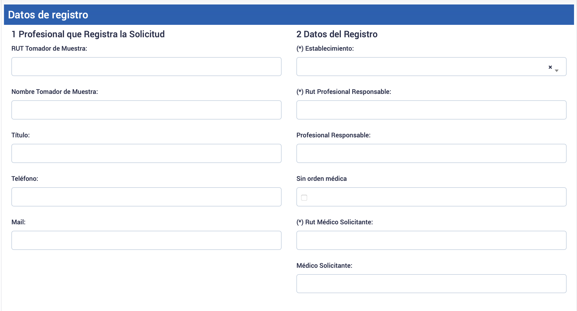 Datos de registro